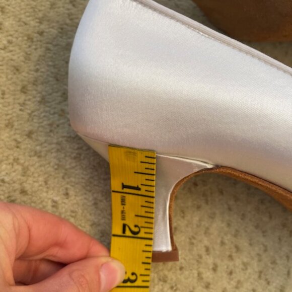 Satin white Bridal or Ballroom Dance shoes - Picture 8 of 10